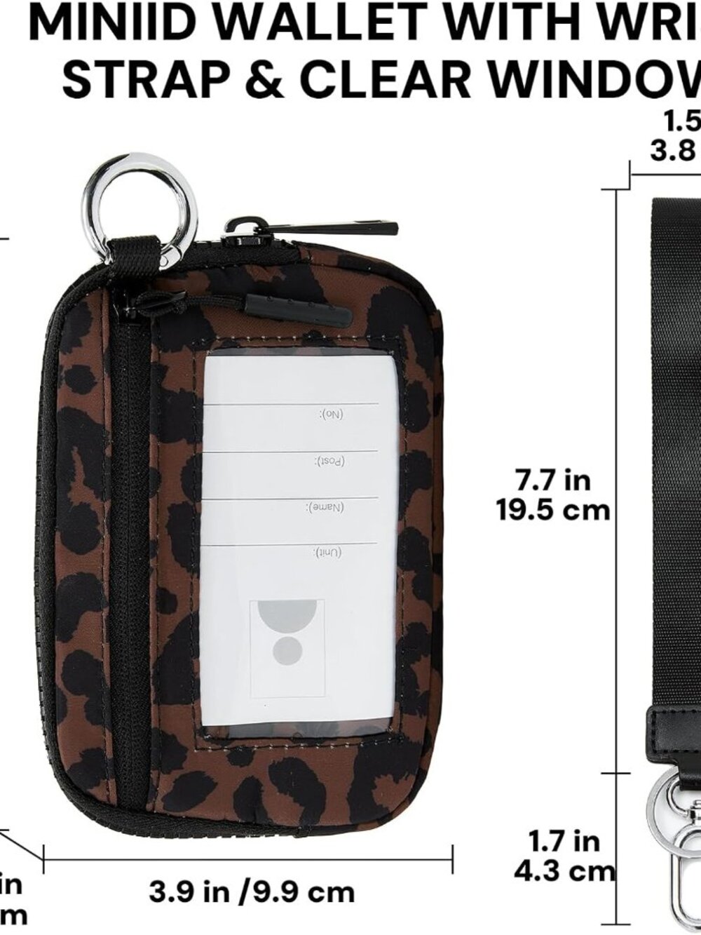 Wristlet Wallet for Women with Clear ID Window, Zip Coin Purse and Keychain - Picture 3 of 7